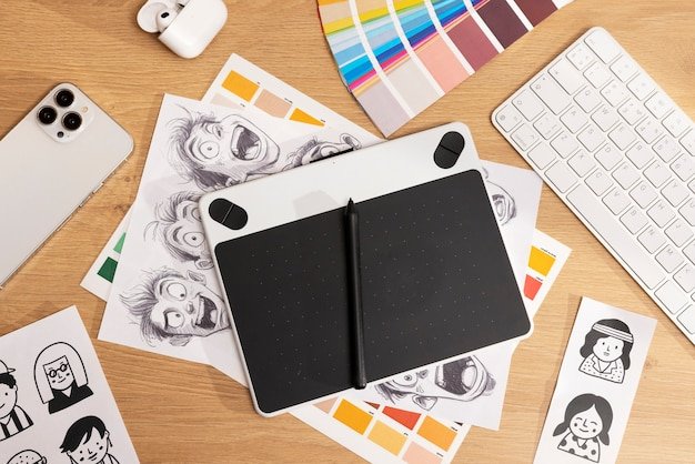 Graphic design studio workspace