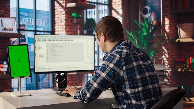 Developer building a website
